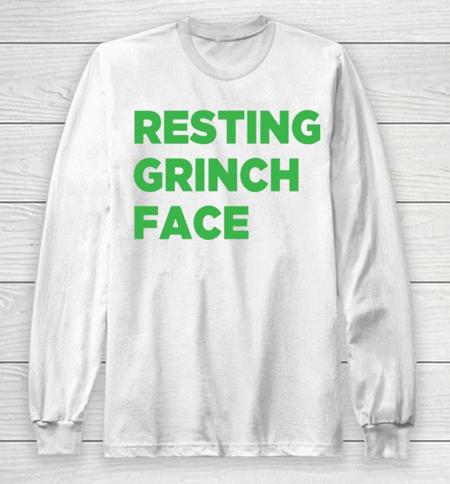 Resting Grinch Face Christmas Long Sleeve T-Shirt