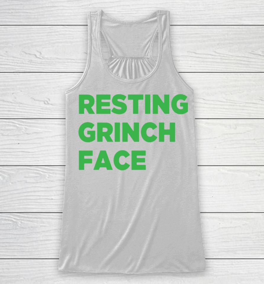 Resting Grinch Face Christmas Racerback Tank