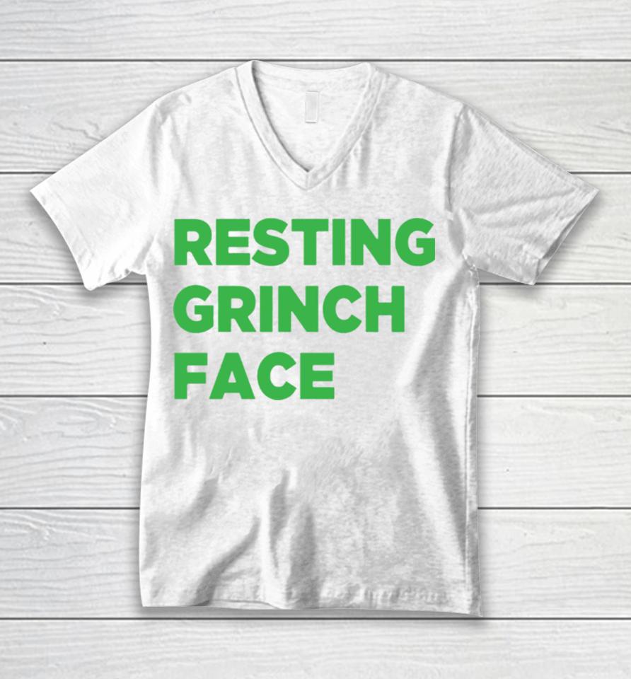 Resting Grinch Face Christmas Unisex V-Neck T-Shirt