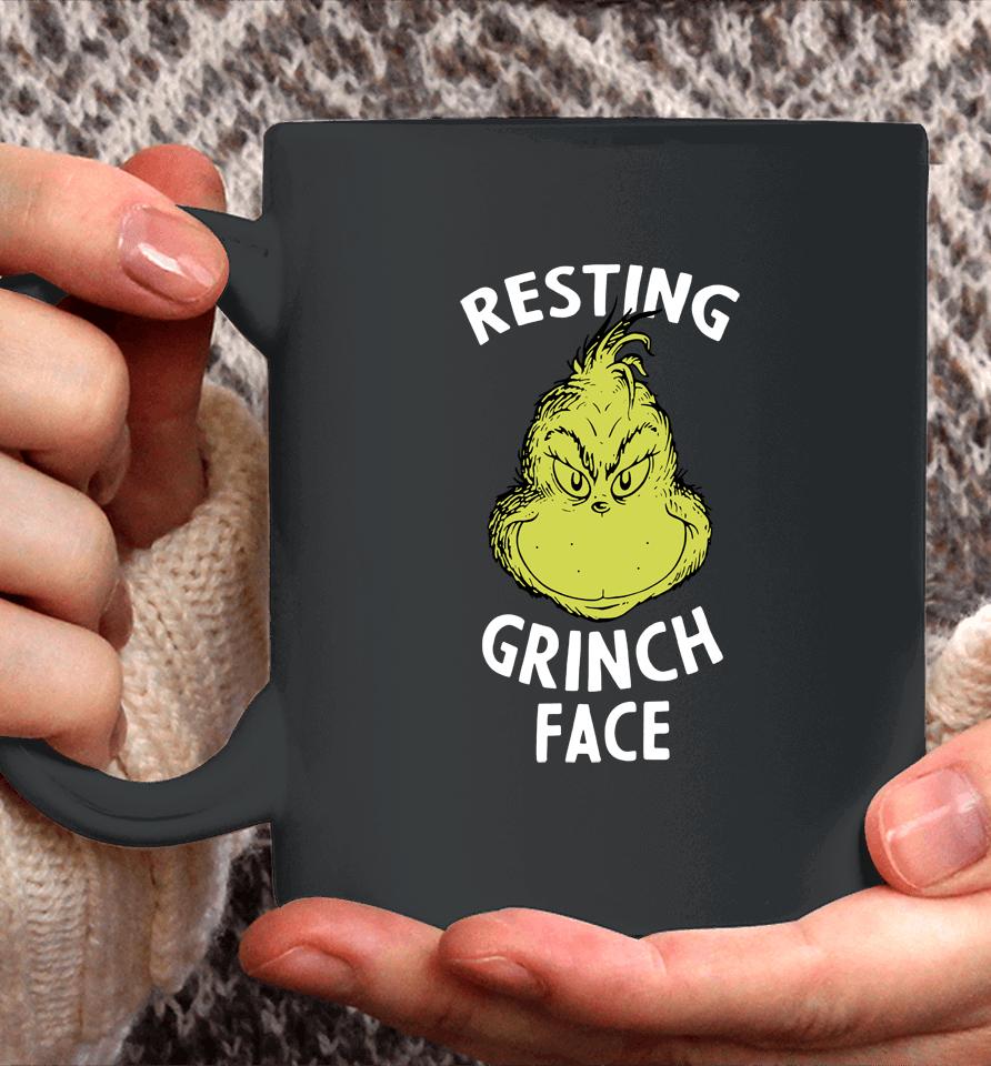 Resting Grinch Face Green Christmas Coffee Mug