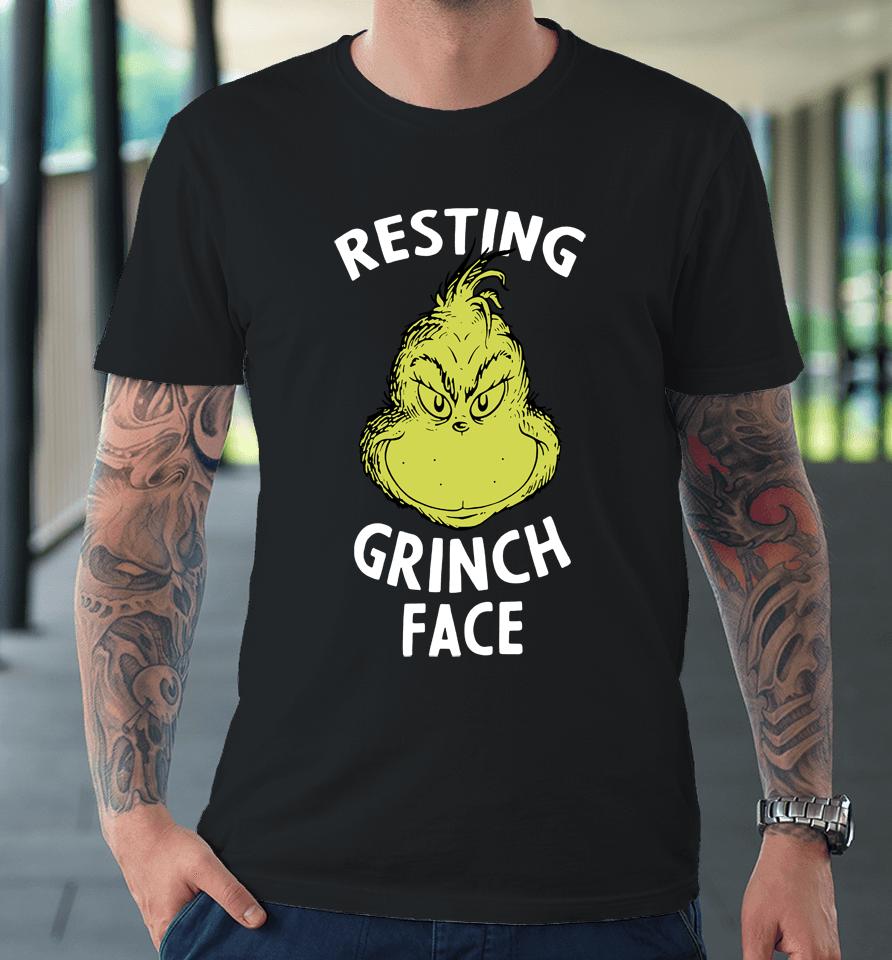 Resting Grinch Face Green Christmas Premium T-Shirt