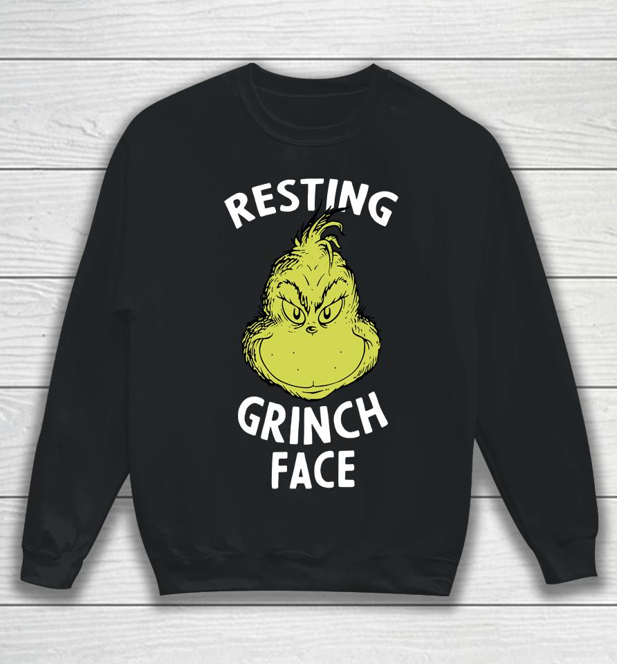 Resting Grinch Face Green Christmas Sweatshirt