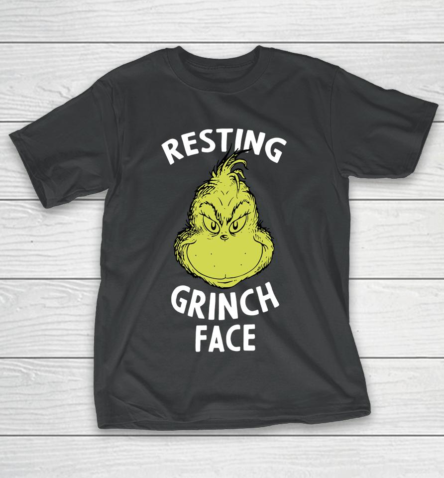 Resting Grinch Face Green Christmas T-Shirt