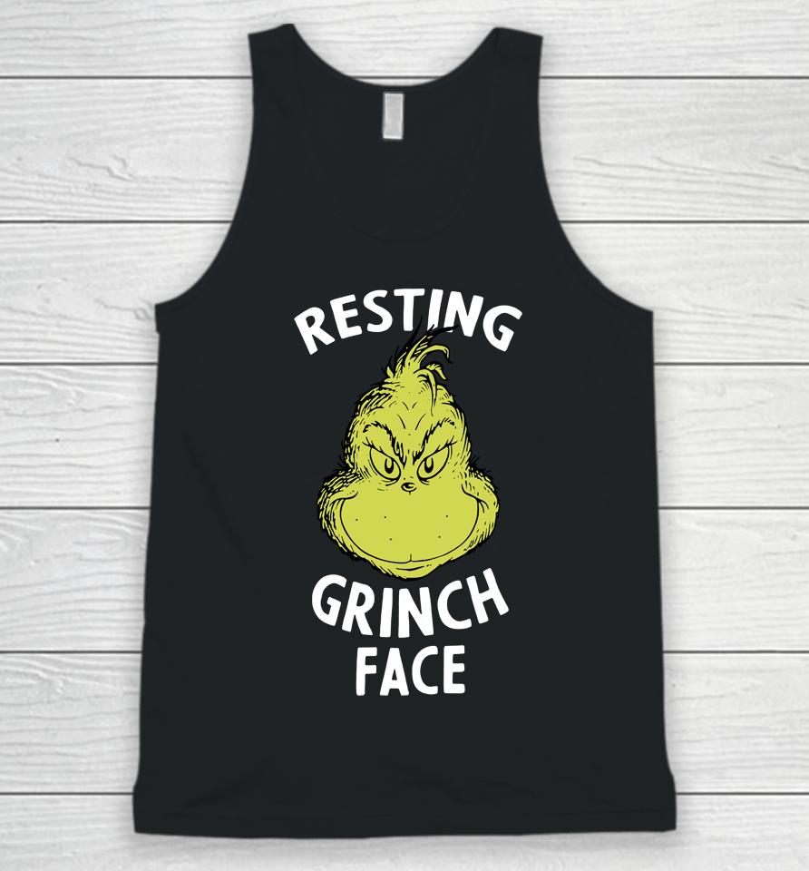 Resting Grinch Face Green Christmas Unisex Tank Top