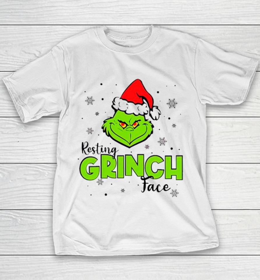 Resting Grinch Face Grinchmas Funny Youth T-Shirt