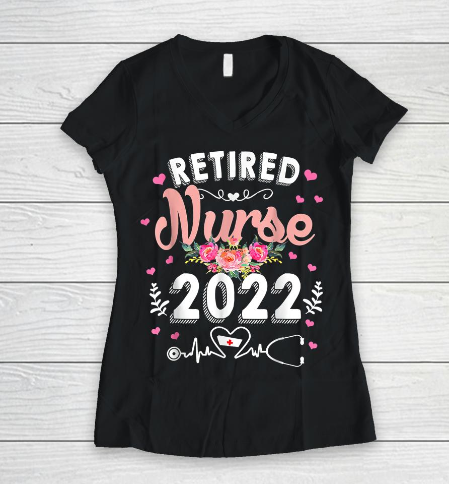 Retired Nurse 2022 Women V-Neck T-Shirt