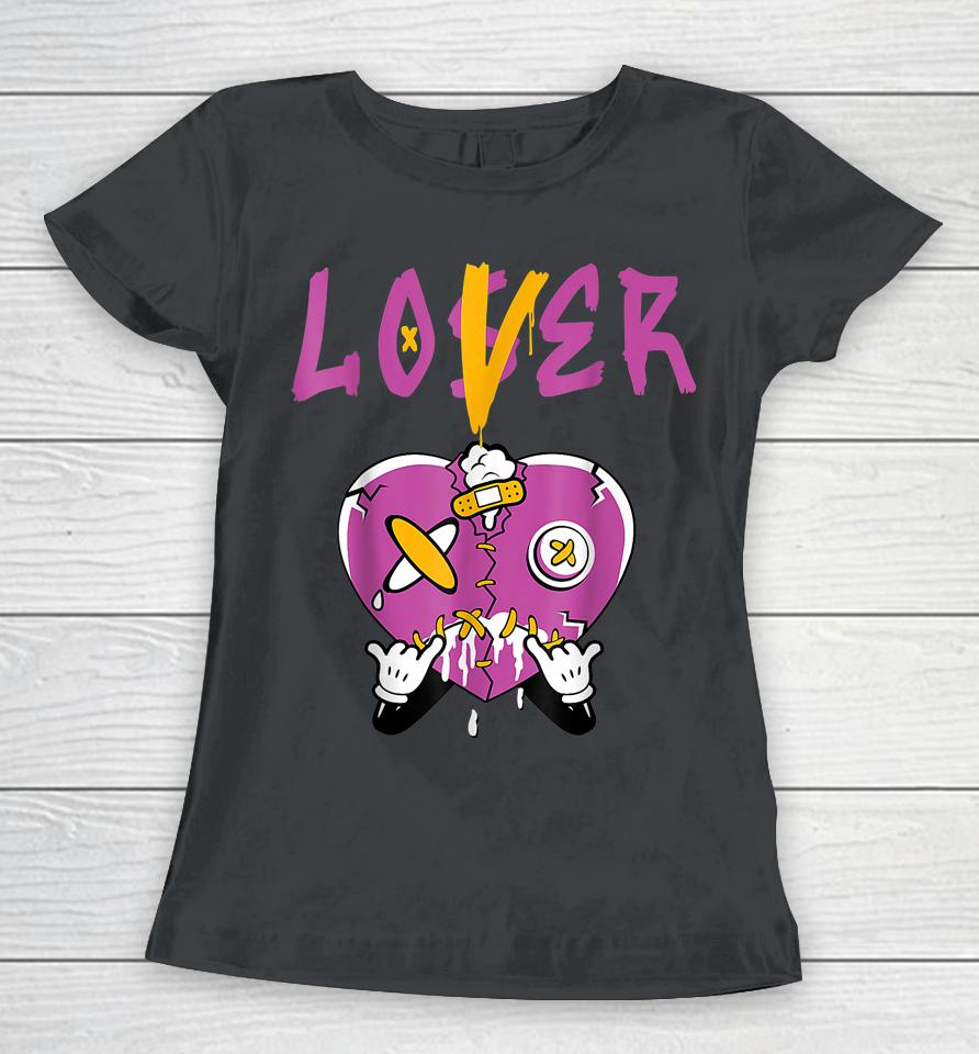 Retro 1 Brotherhood Loser Lover Heart Dripping Shoes Women T-Shirt