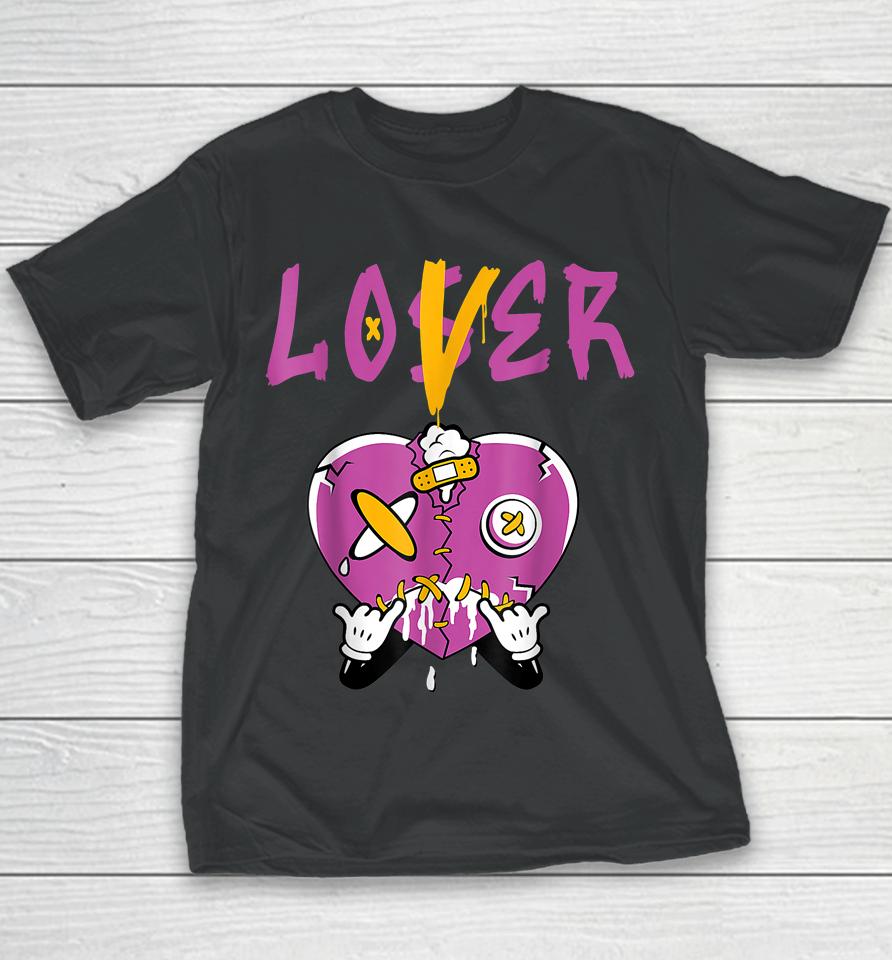 Retro 1 Brotherhood Loser Lover Heart Dripping Shoes Youth T-Shirt