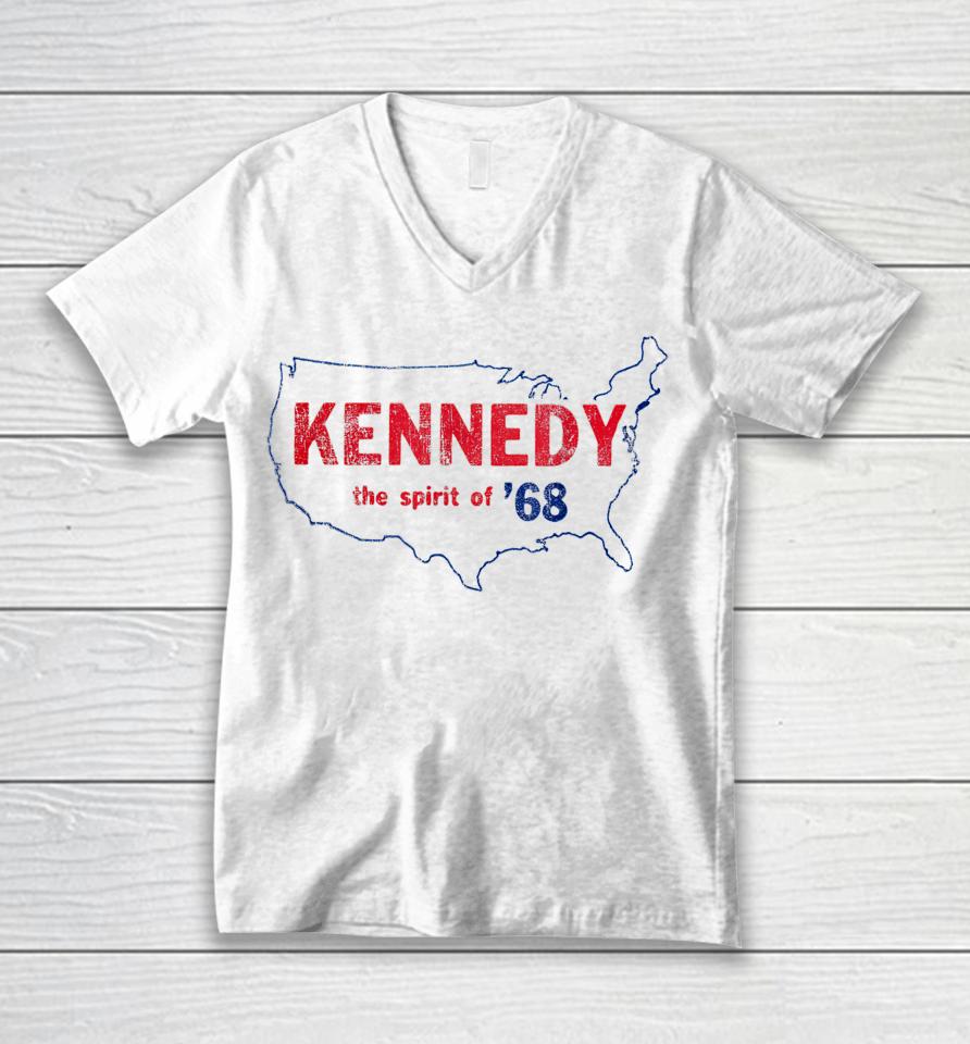 Retro 1968 Bobby Kennedy Shirt - Rfk Robert Kennedy Unisex V-Neck T-Shirt
