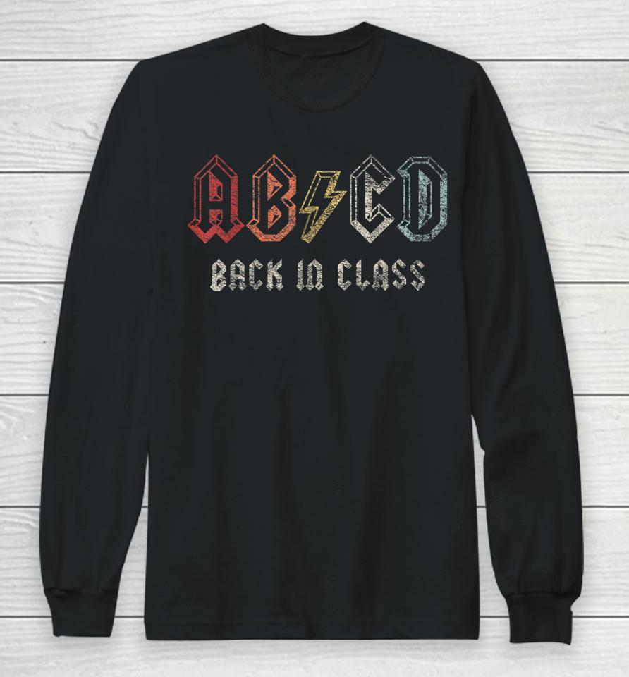 Retro Abcd Alphabets Back In Class Back To School Long Sleeve T-Shirt