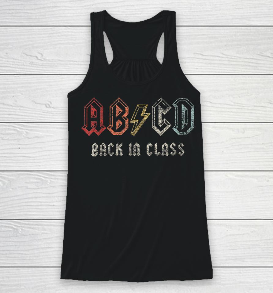 Retro Abcd Alphabets Back In Class Back To School Racerback Tank