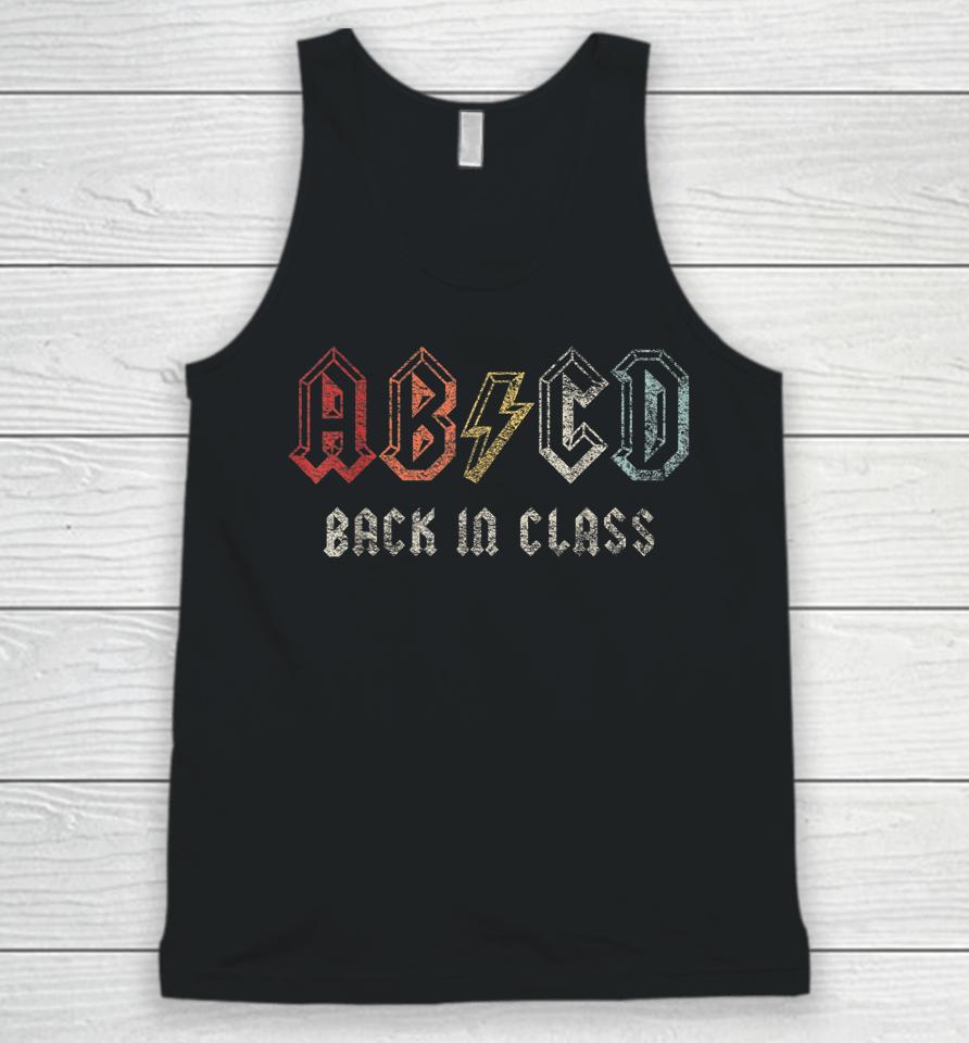 Retro Abcd Alphabets Back In Class Back To School Unisex Tank Top