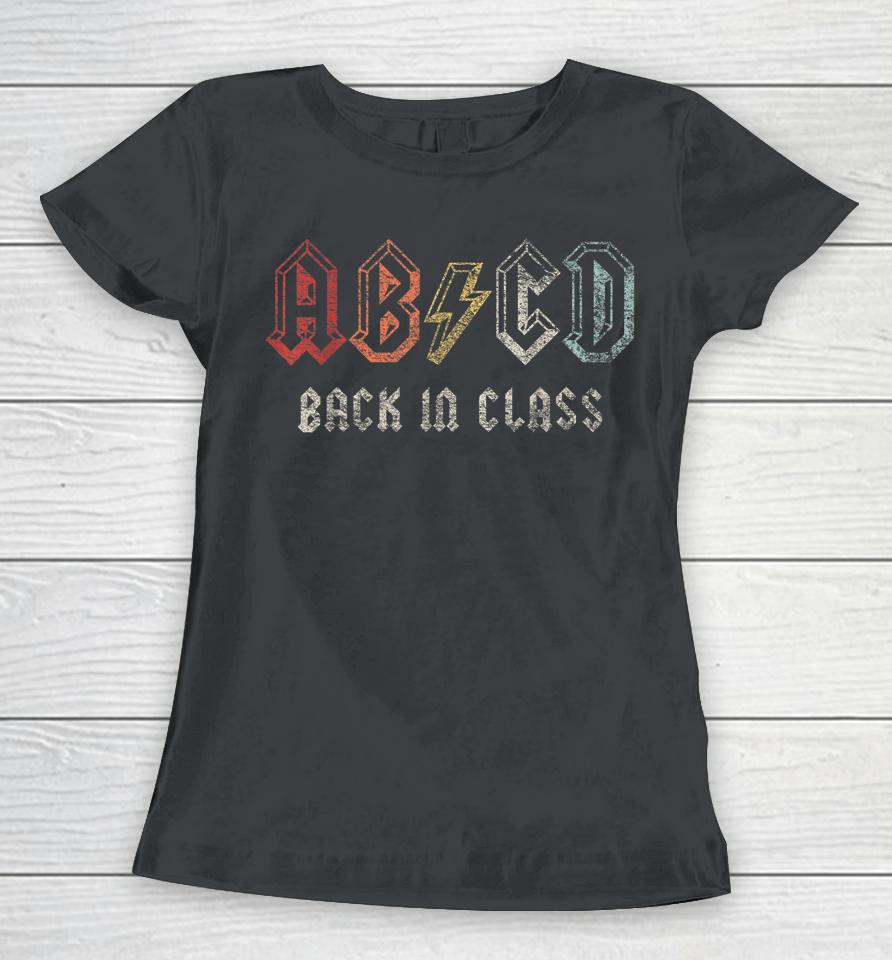 Retro Abcd Alphabets Back In Class Back To School Women T-Shirt