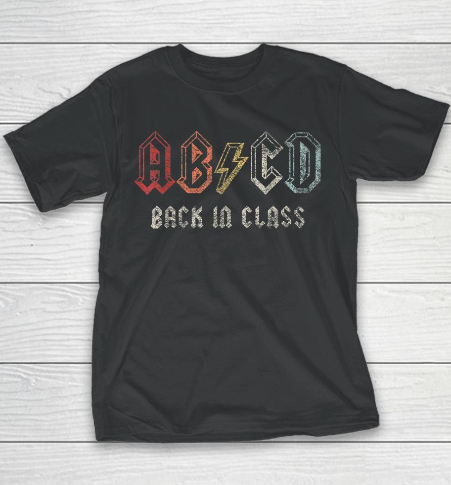Retro Abcd Alphabets Back In Class Back To School Youth T-Shirt