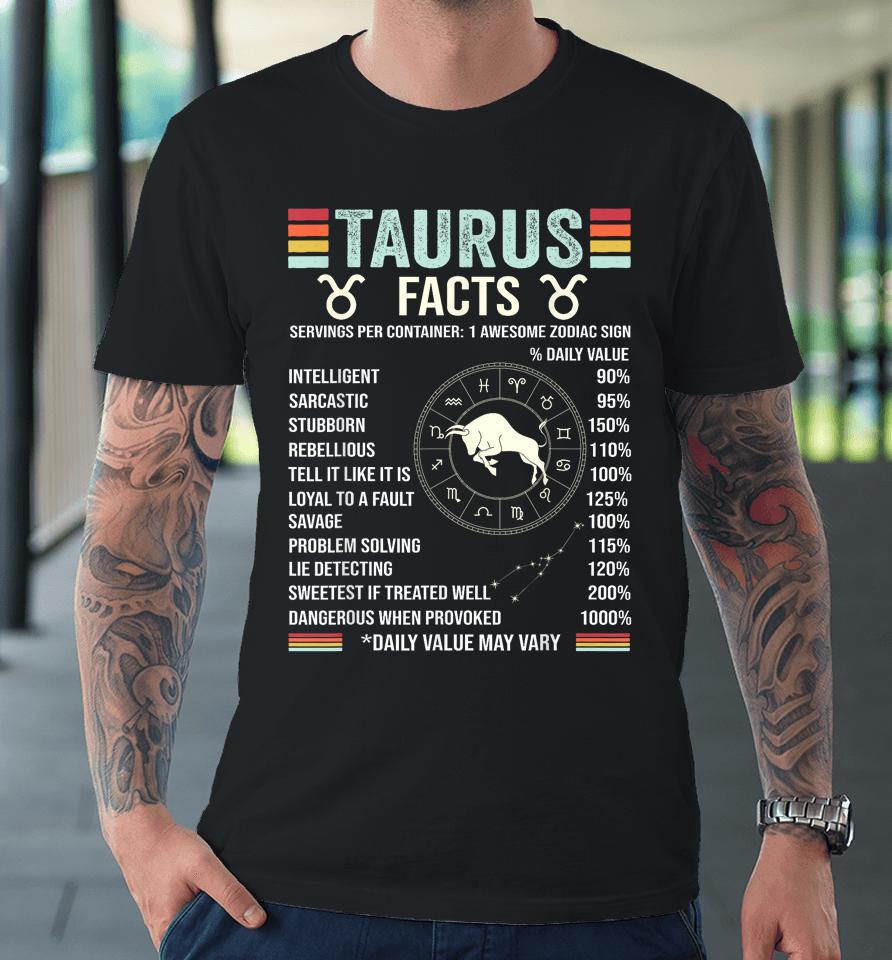 Retro Astrology Zodiac Sign April Or May Birthday Taurus Premium T-Shirt