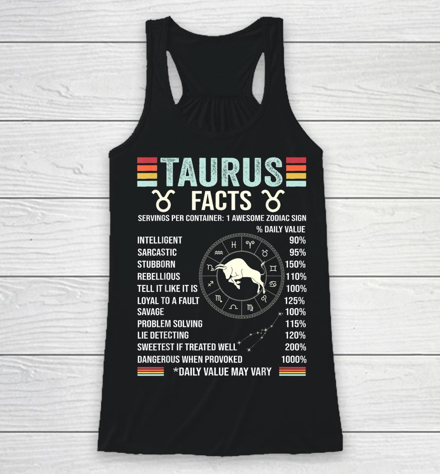 Retro Astrology Zodiac Sign April Or May Birthday Taurus Racerback Tank