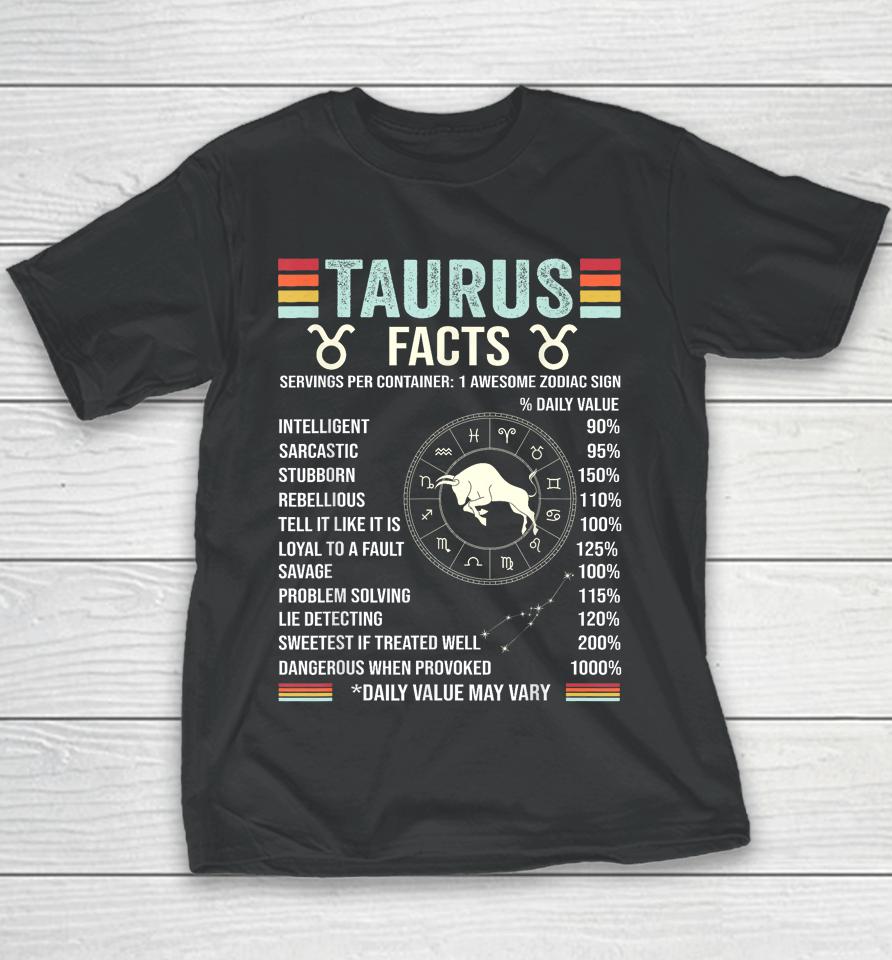 Retro Astrology Zodiac Sign April Or May Birthday Taurus Youth T-Shirt