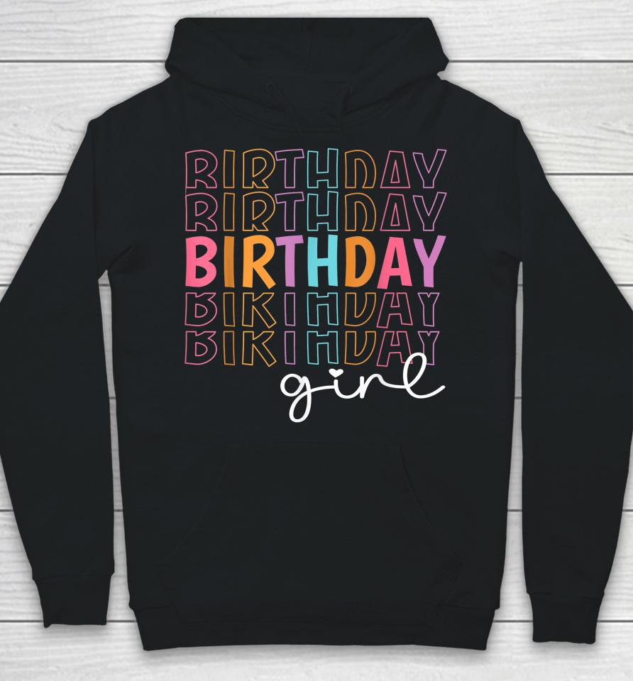 Retro Birthday For Girl Party Tee For Princess Girl Birthday Hoodie