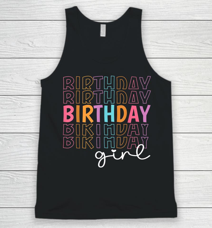 Retro Birthday For Girl Party Tee For Princess Girl Birthday Unisex Tank Top