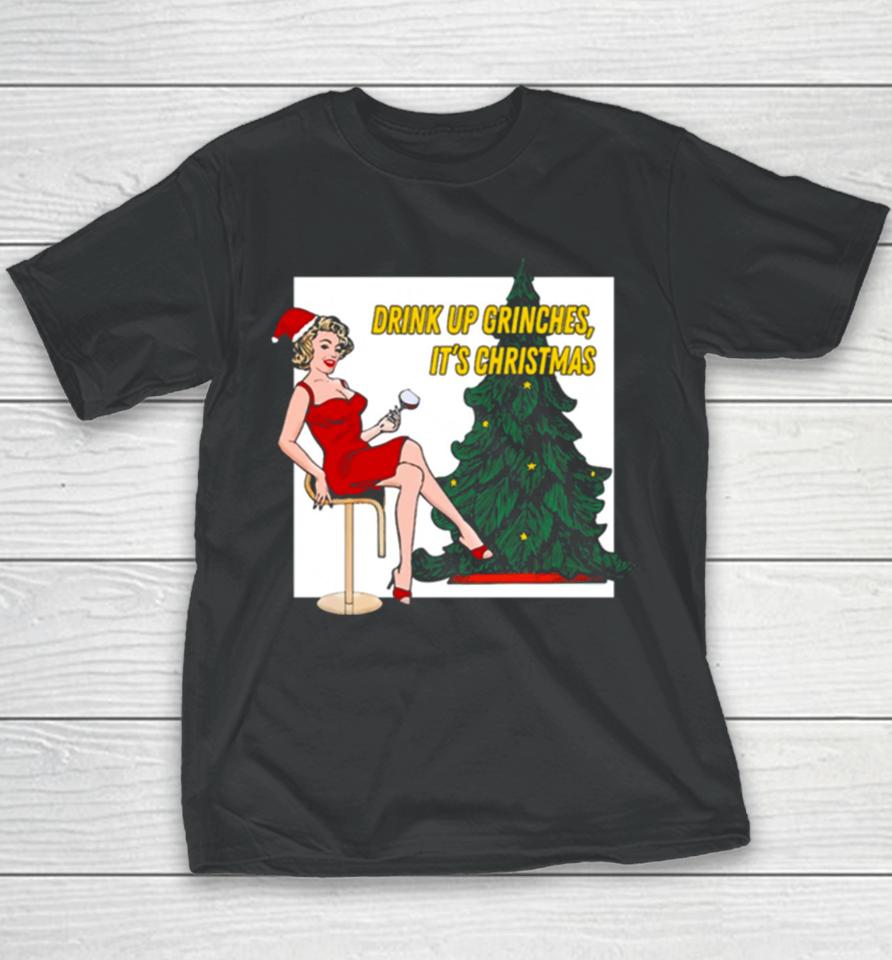 Retro Christmas Drink Up Grinches Youth T-Shirt