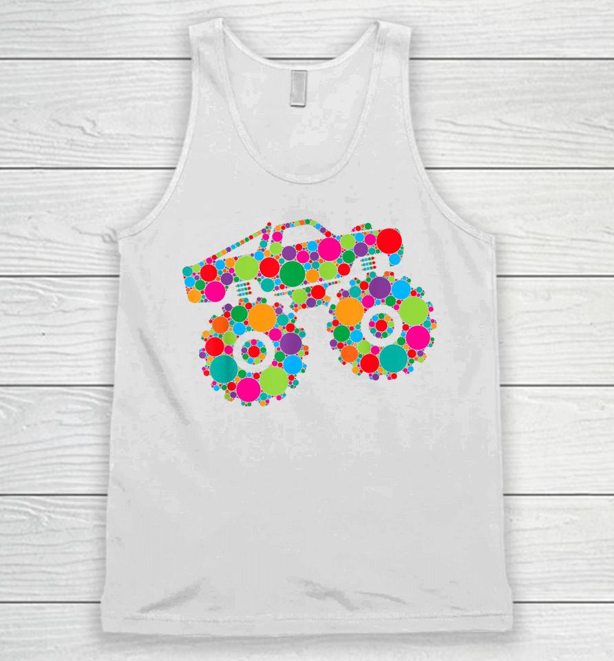 Retro Colorful Polka Dots Monster Truck Happy Dot Day Boys Unisex Tank Top