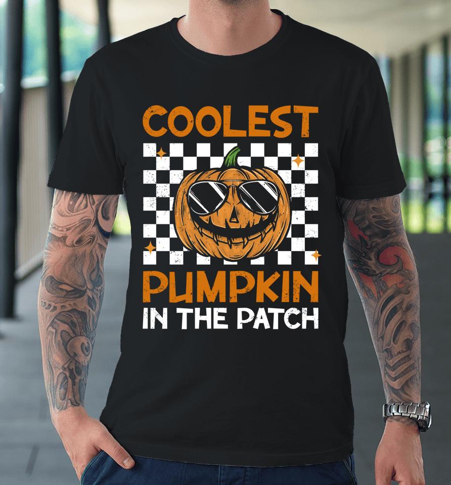 Retro Coolest Pumpkin In The Patch Groovy Halloween Premium T-Shirt