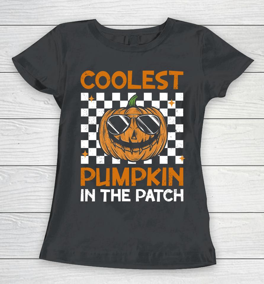 Retro Coolest Pumpkin In The Patch Groovy Halloween Women T-Shirt