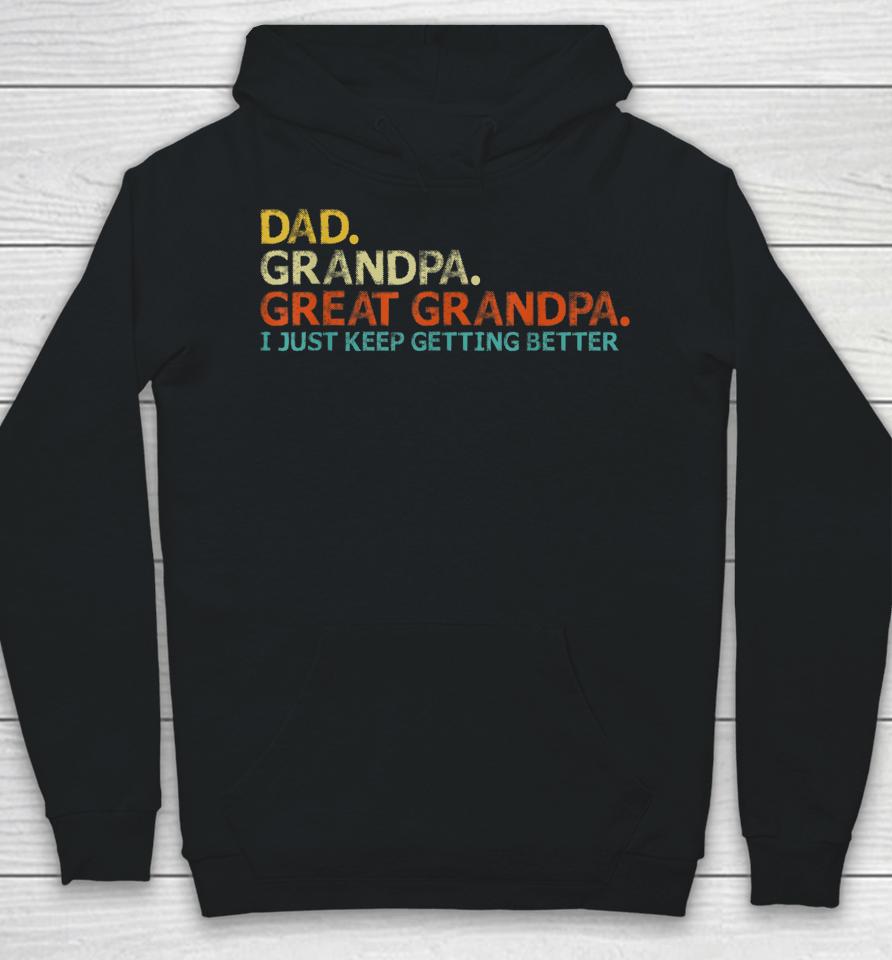 Retro Dad Grandpa Great Grandpa Fathers Day Funny Hoodie