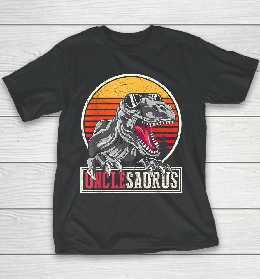 Retro Dinosaur Uncle Unclesaurus T-Rex Youth T-Shirt