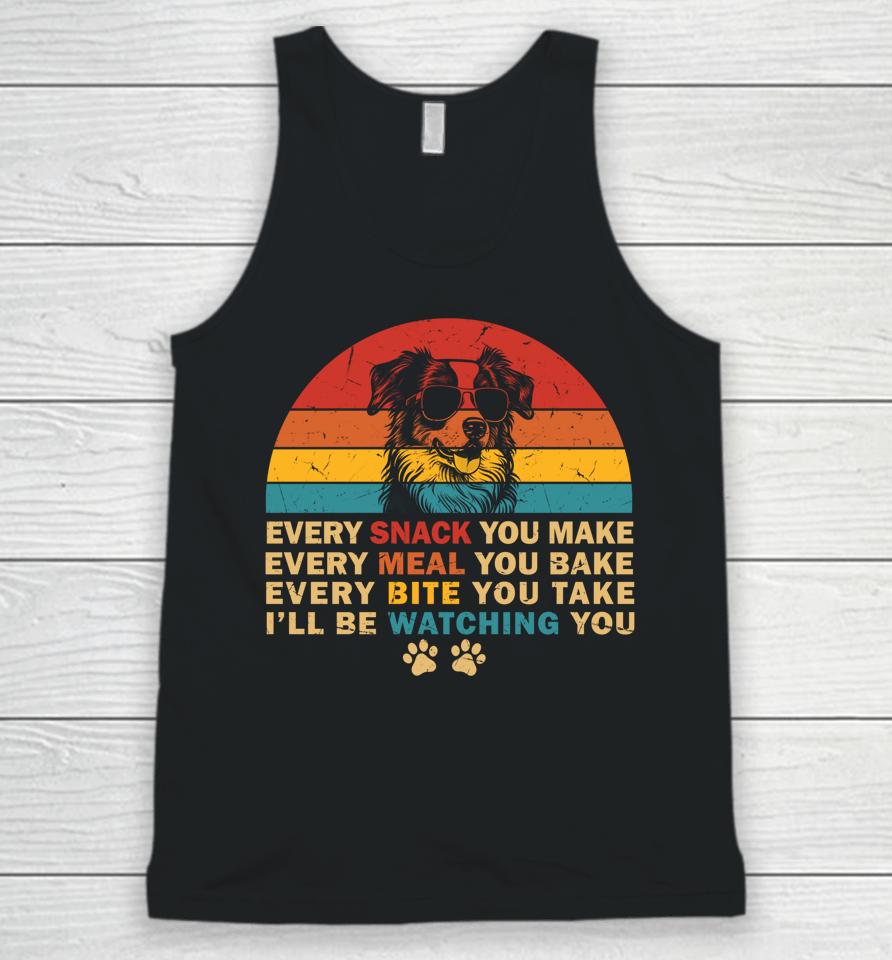 Retro Every Snack You Make Funny Mini Aussie Dog Lover Owner Unisex Tank Top