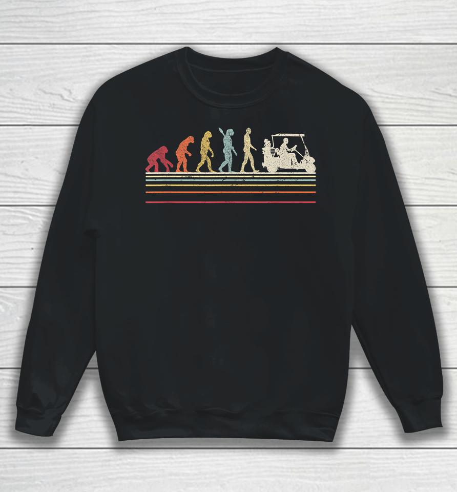 Retro Evolution Of Man Golf Sweatshirt