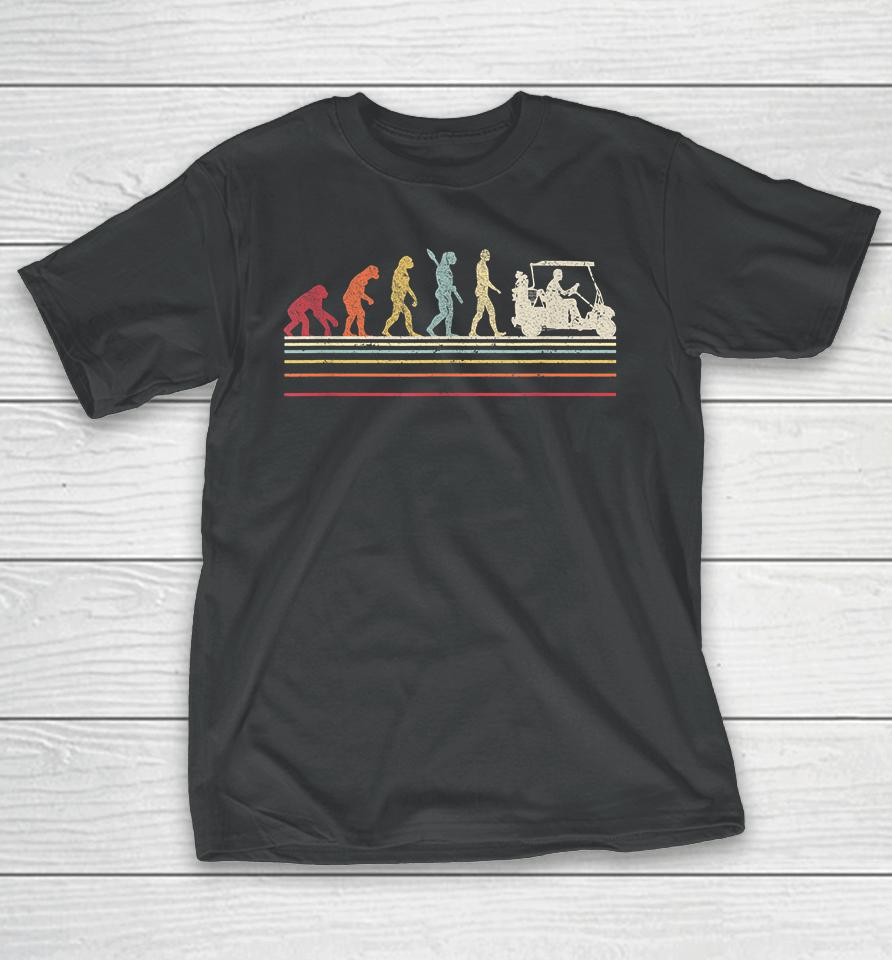 Retro Evolution Of Man Golf T-Shirt