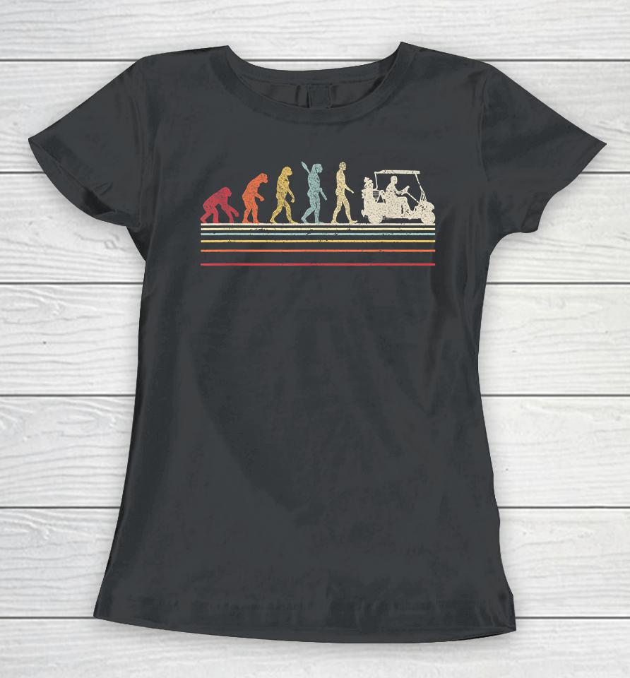 Retro Evolution Of Man Golf Women T-Shirt
