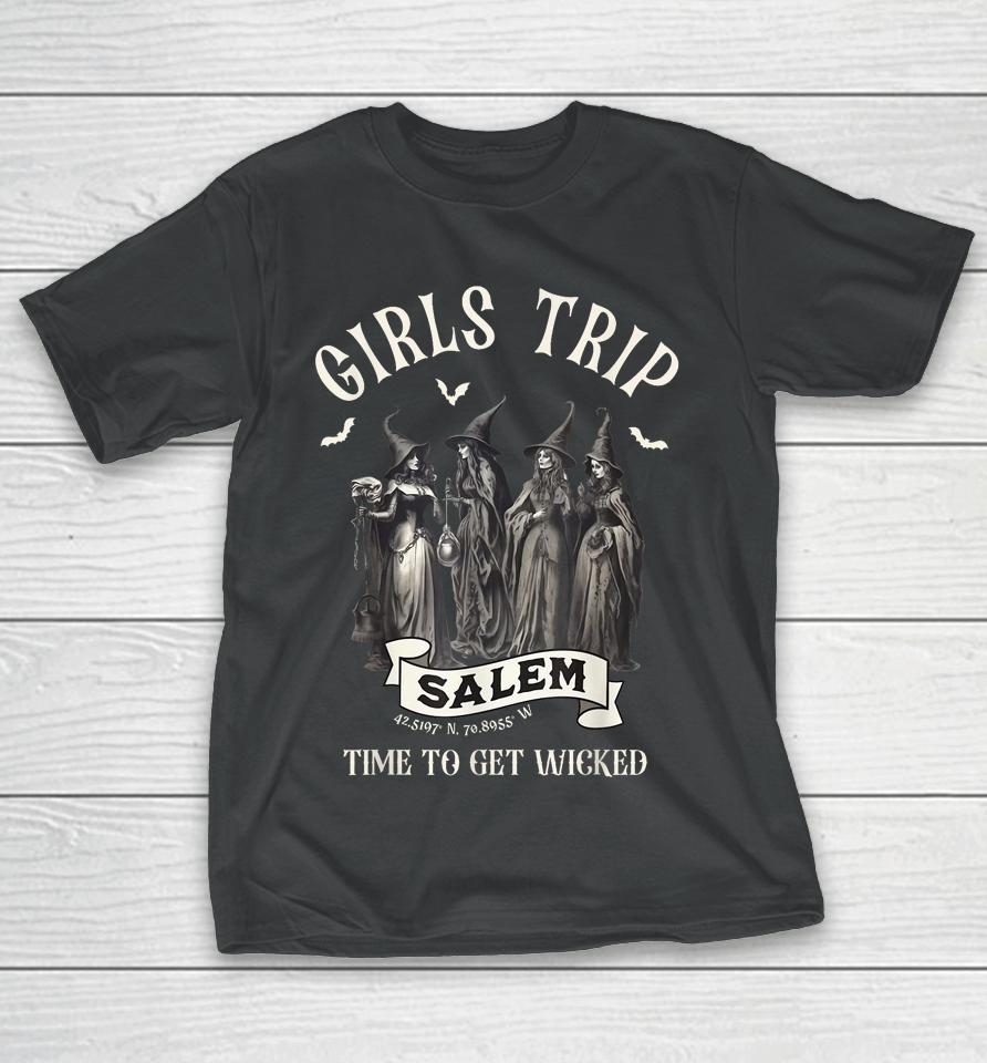 Retro Girls Trip Salem 1692 They Missed One Witch Halloween T-Shirt