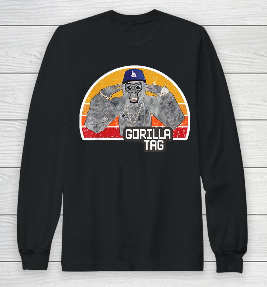 Retro Gorilla Tag Shirt, Gorilla Tag Merch Monke Boys Gifts Long Sleeve T-Shirt