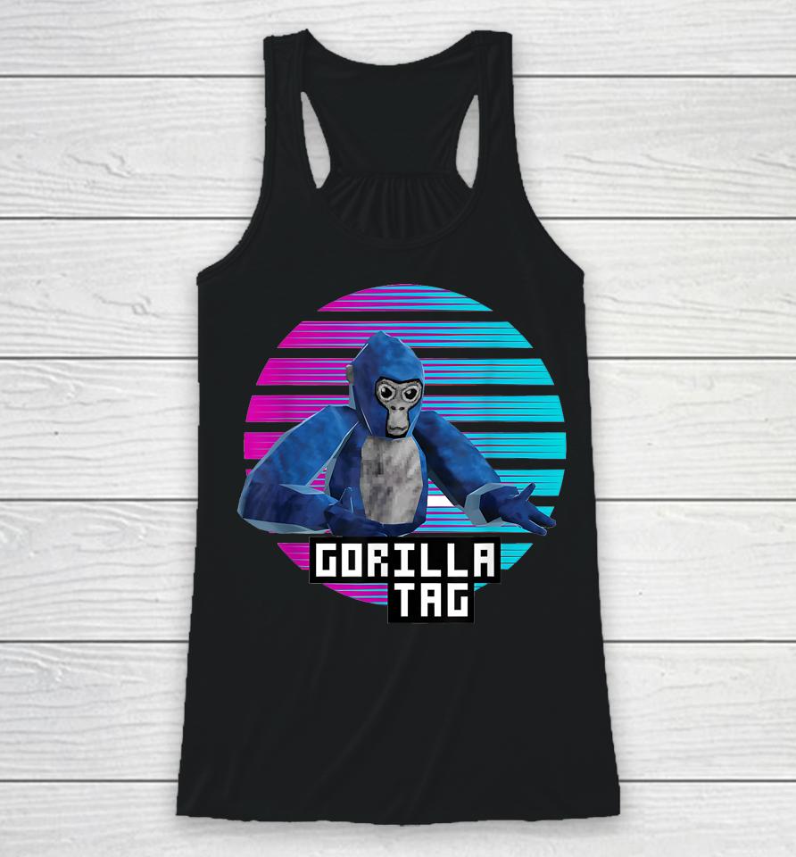 Retro Gorilla Tag Shirt, Gorilla Tag Merch Monke Boys Gifts Racerback Tank