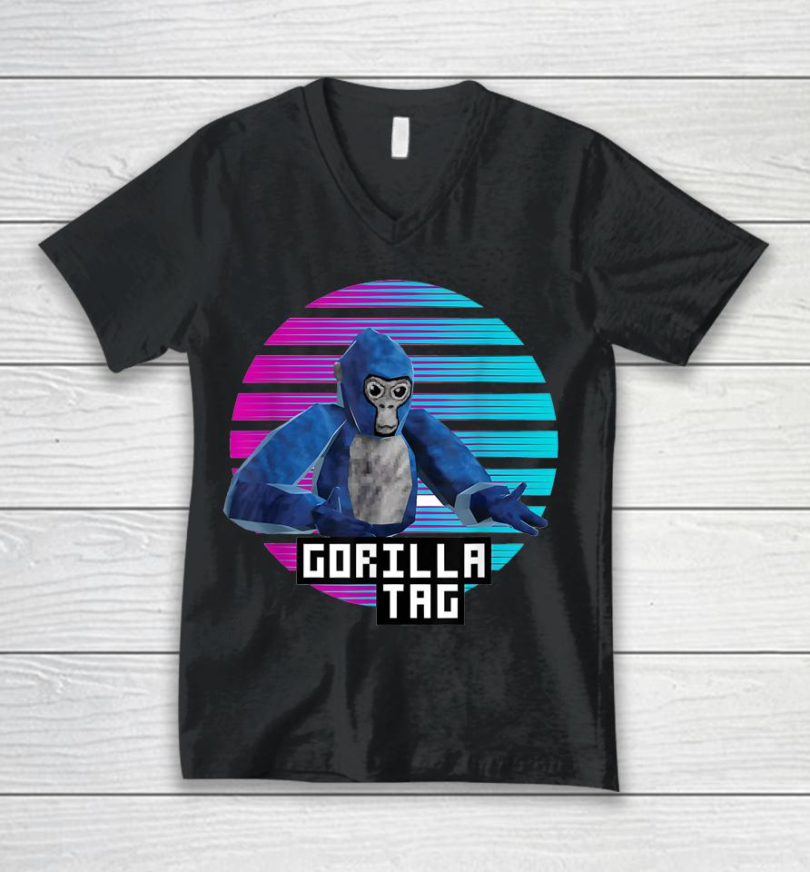 Retro Gorilla Tag Shirt, Gorilla Tag Merch Monke Boys Gifts Unisex V-Neck T-Shirt