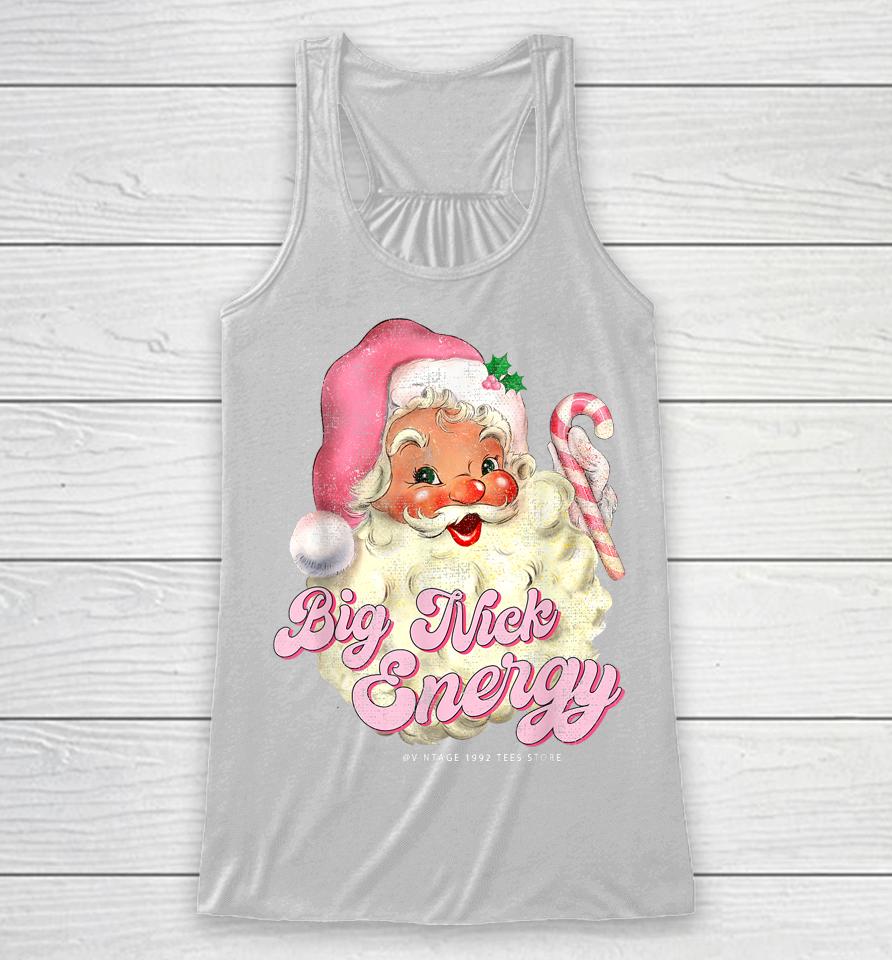 Retro Groovy Big Nick Santa Energy Pink Santa Christmas Xmas Racerback Tank