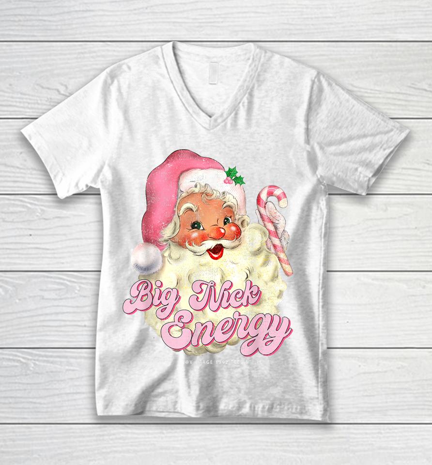 Retro Groovy Big Nick Santa Energy Pink Santa Christmas Xmas Unisex V-Neck T-Shirt