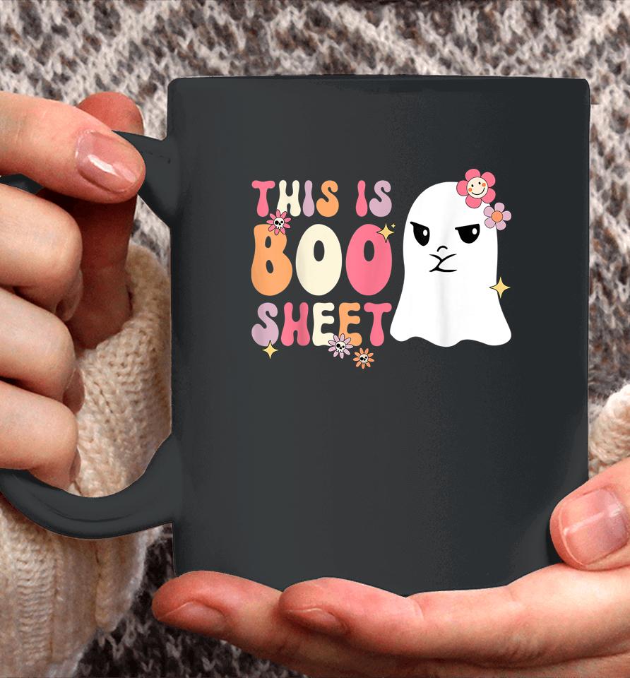 Retro Groovy Cute Ghost Spooky Halloween This Is Boo Sheet Coffee Mug