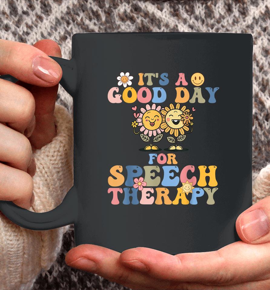Retro Groovy It's A Good Day For Speech Therapy Smile Face Coffee Mug