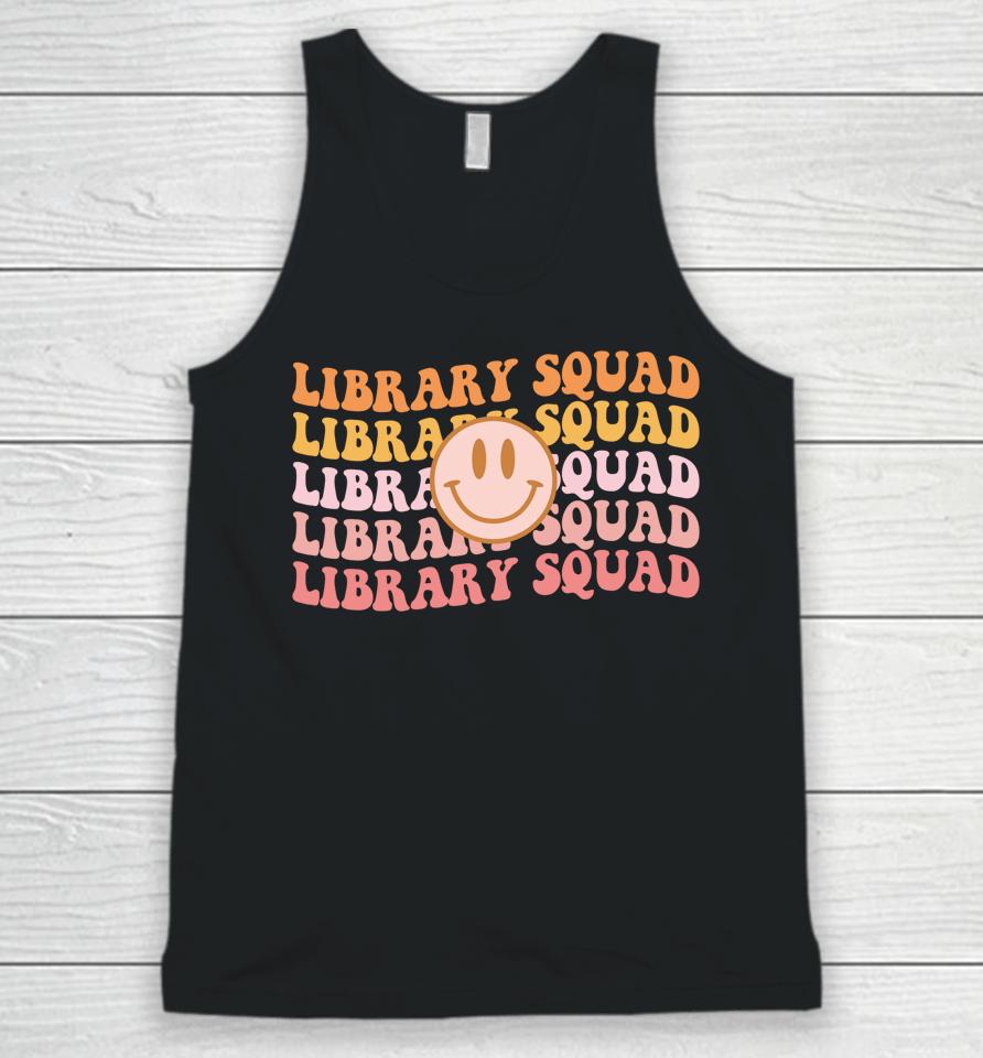 Retro Groovy Library Squad Librarian Bookworm Book Lover Unisex Tank Top