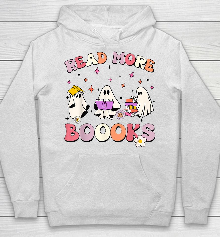 Retro Groovy Read More Books Ghost Boo Ghoul Funny Halloween Hoodie