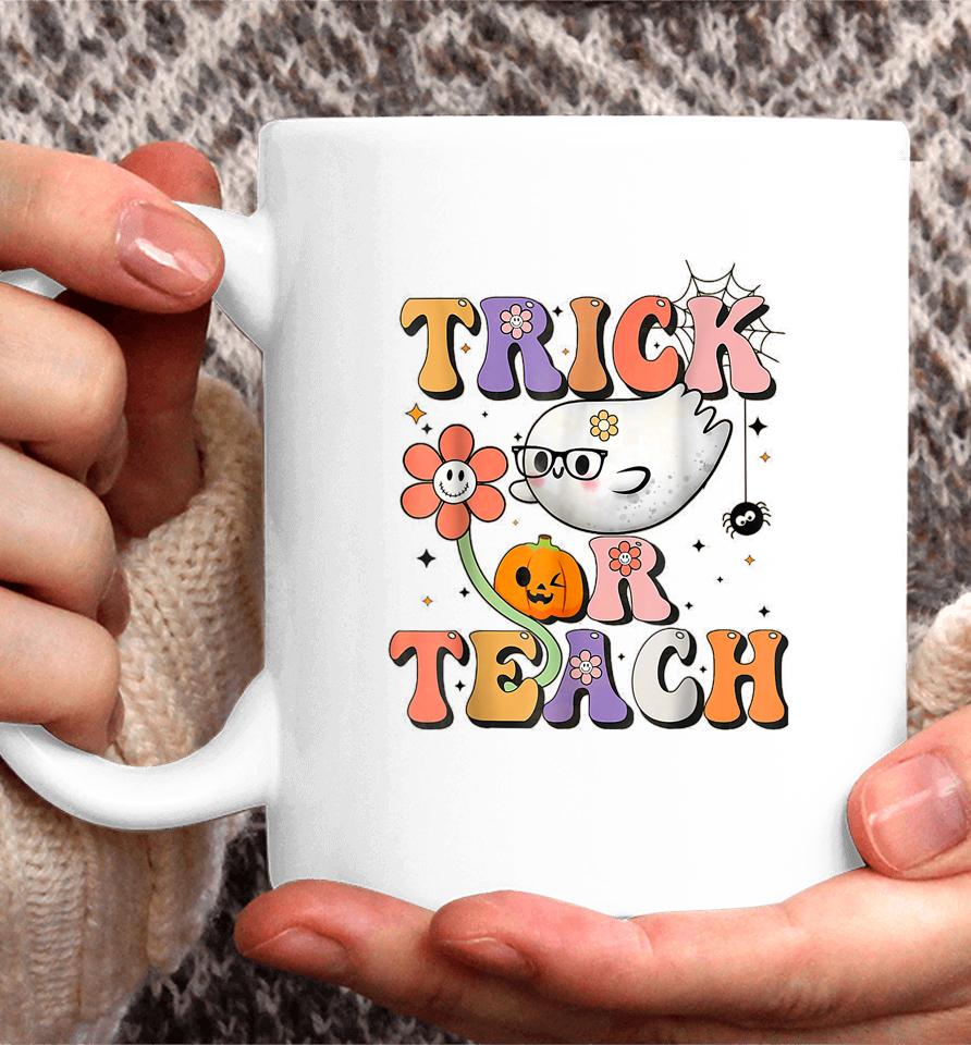 Retro Groovy Trick Or Teach Teacher Halloween Costume Coffee Mug