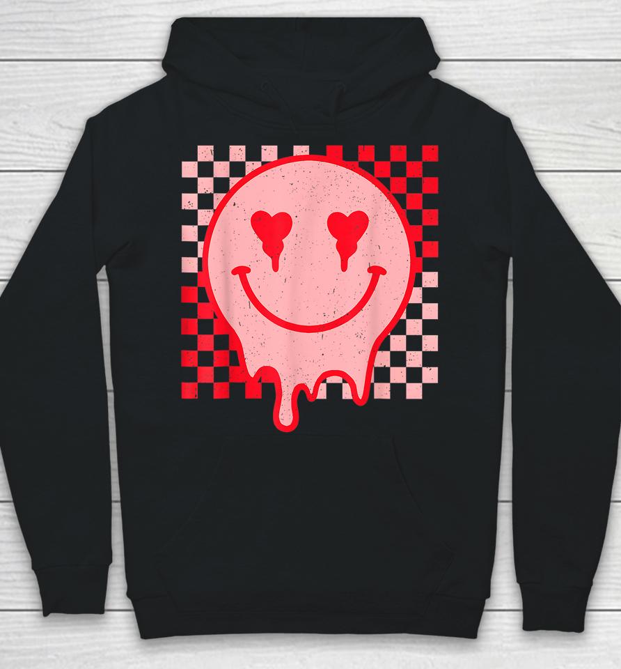 Retro Groovy Valentines Day Hippie Heart Funny Matching Hoodie