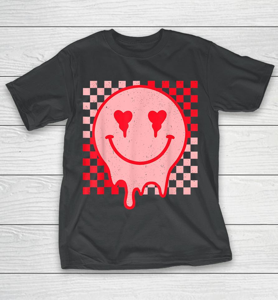 Retro Groovy Valentines Day Hippie Heart Funny Matching T-Shirt