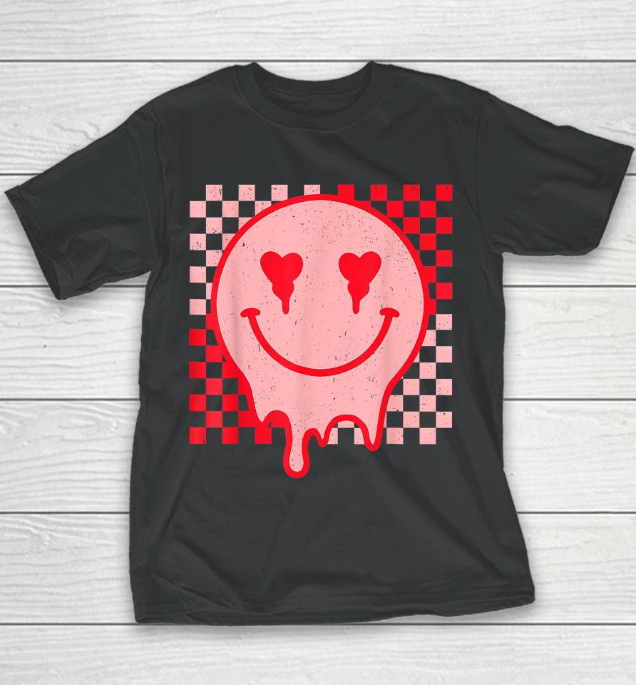 Retro Groovy Valentines Day Hippie Heart Funny Matching Youth T-Shirt
