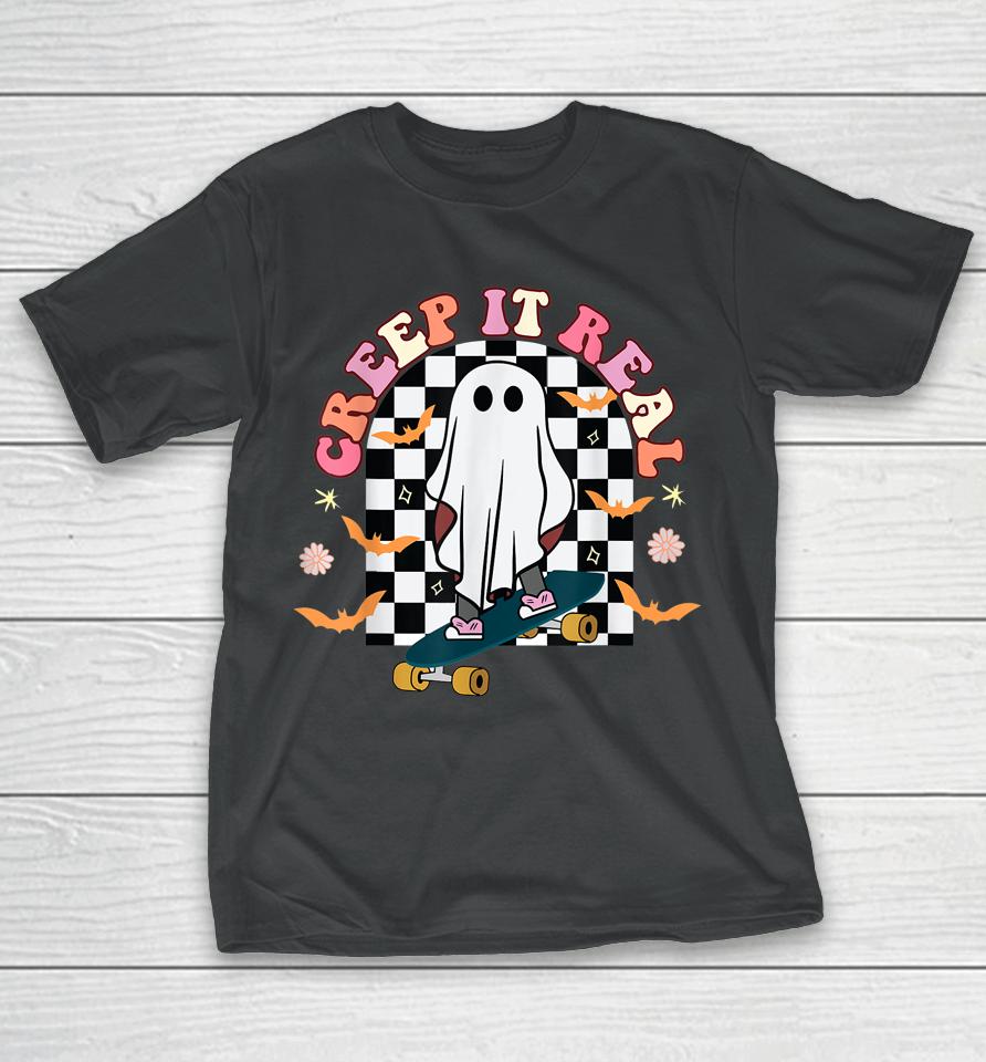 Retro Halloween Creep It Real Vintage Ghost Halloween Party T-Shirt