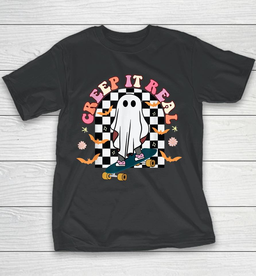 Retro Halloween Creep It Real Vintage Ghost Halloween Party Youth T-Shirt