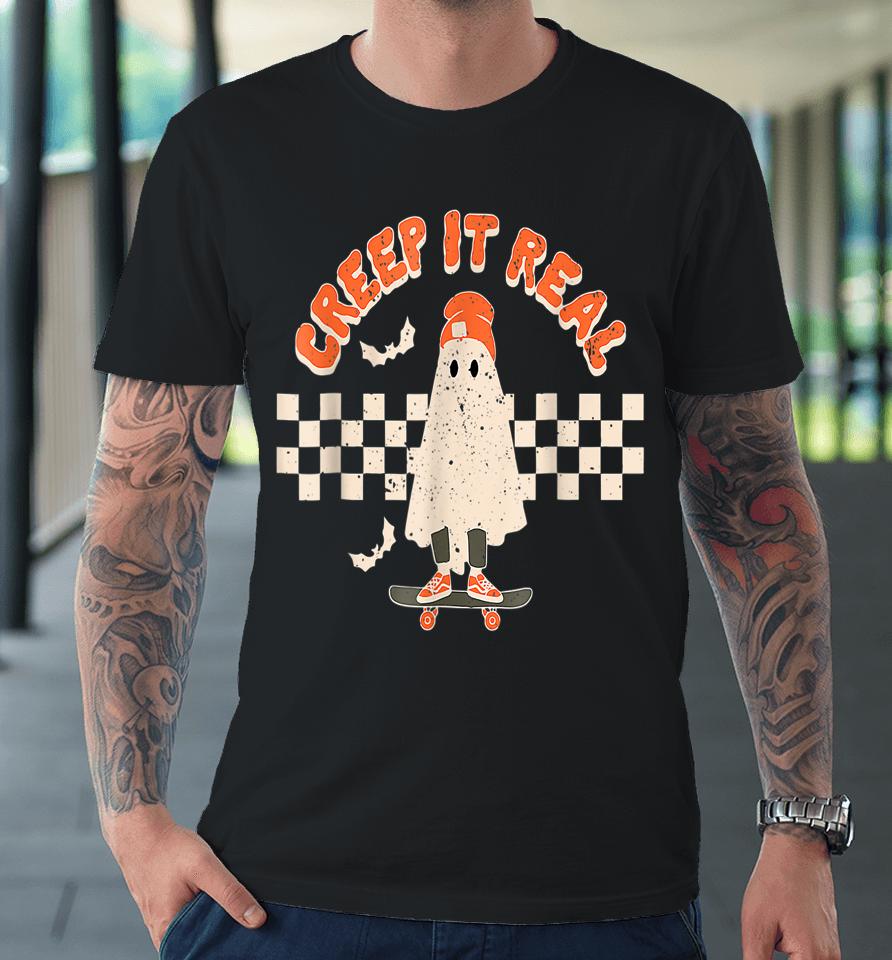 Retro Halloween Creep It Real Vintage Ghost Halloween Premium T-Shirt